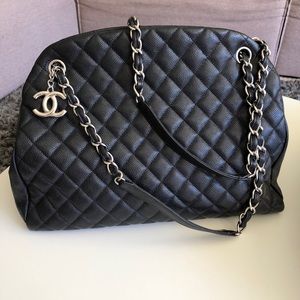Authentic Chanel black caviar tote